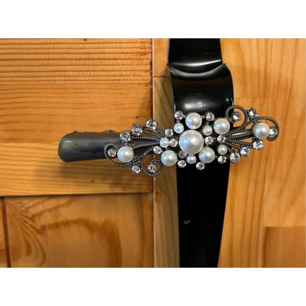Vintage Rhinestone Studded Alligator Hair Clip (8216)